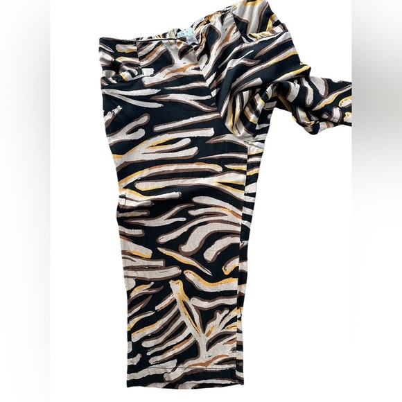 Cleo Linen-Blend Ankle Pants – Zebra Inspired Print – Size XL - Picture 7 of 9